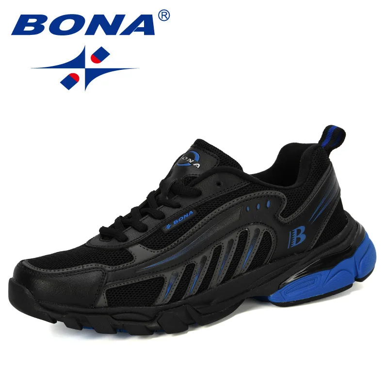 BONA-새로운 디자이너 러닝 신발, 남성 암소 분할 스포츠 신발, 남성 조깅 신발, 야외 경량 통기성 남성 신발