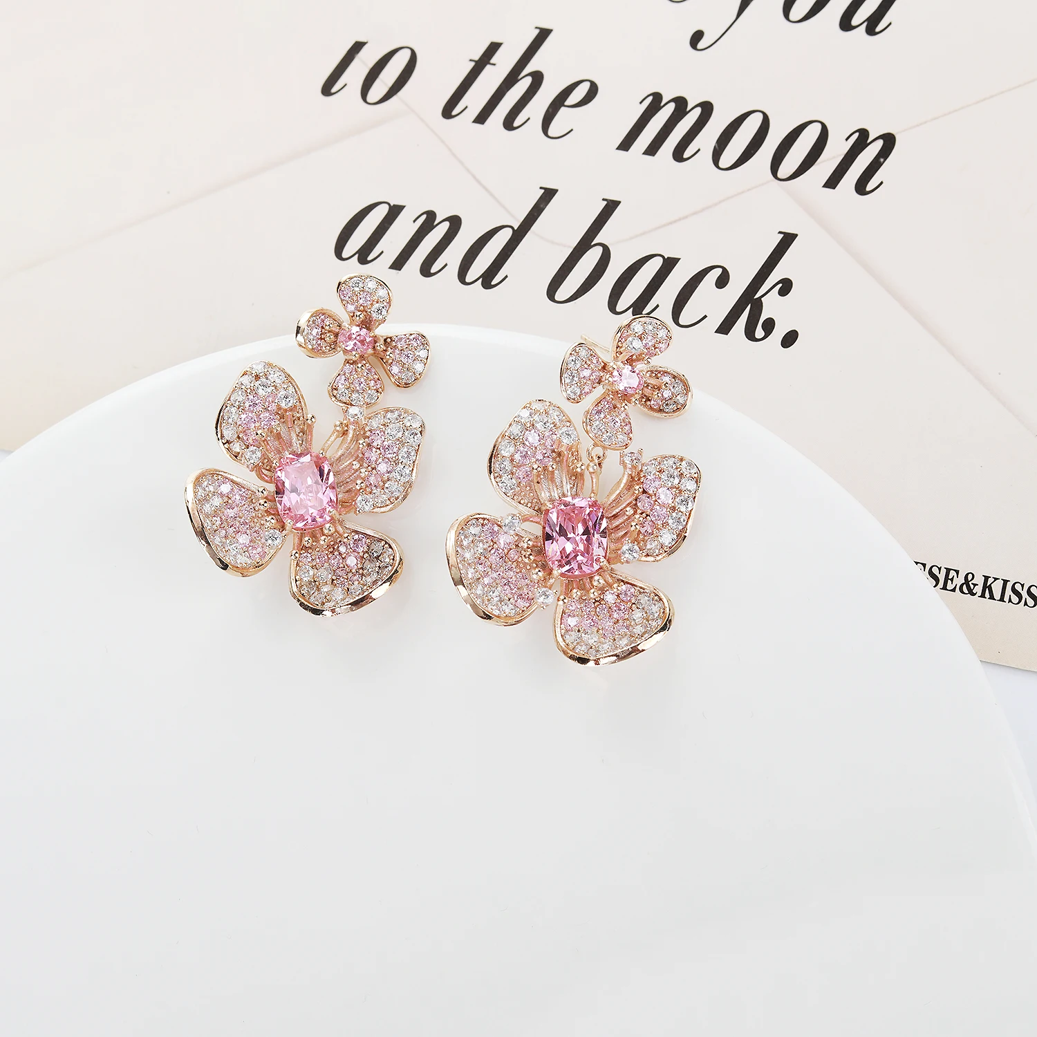 S925 Silver Needle Cubic Zircon CZ Crystals Butterfly Earrings Birthday Party Wedding Gift Fine New Jewelry CE11291