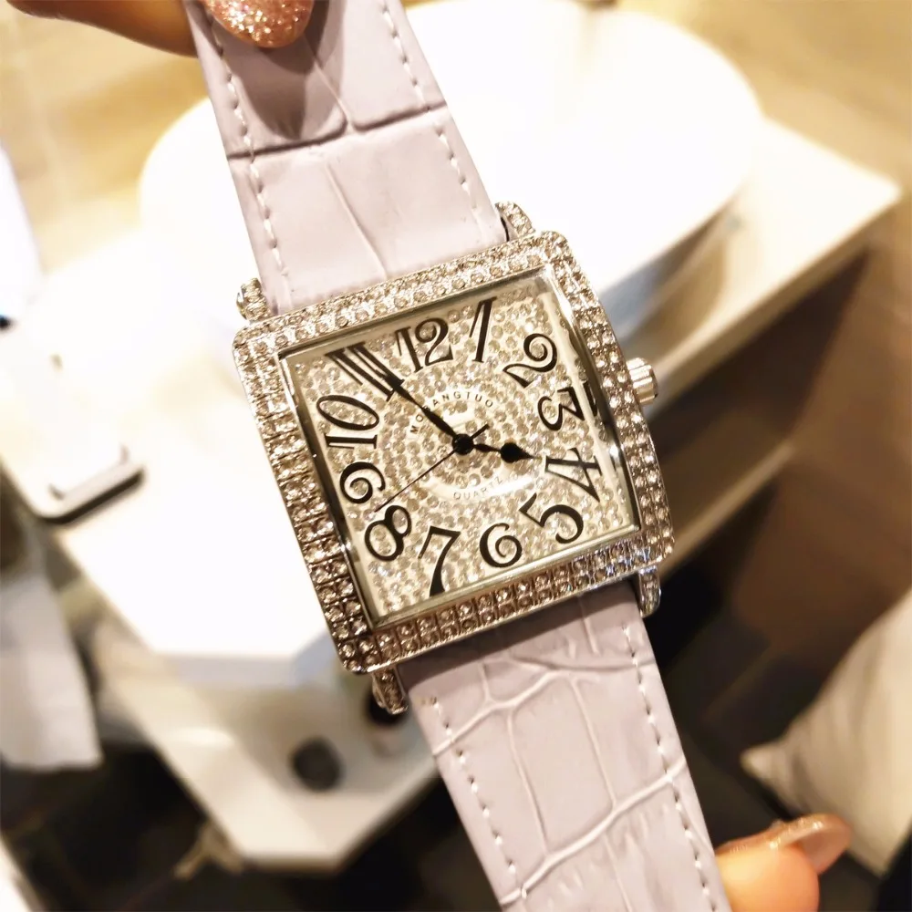 Women Watch Exquisite Luxury Diamond Quartz Ladies Fashion Leather Bracelet Wrist Watches Saat Relogio Feminino Reloj Mujer