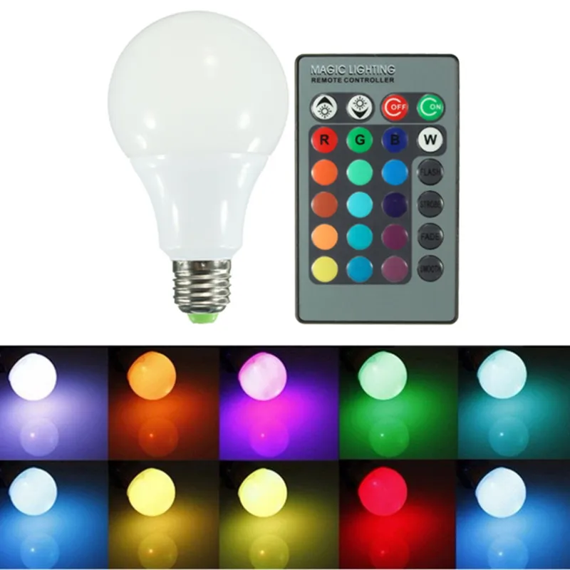 

AC85-265V LED Bulb Lamps E27 RGB 16 Color Changing LED Globe Light Lamp Bulb With 24 Keys Remote Control Dropshipping