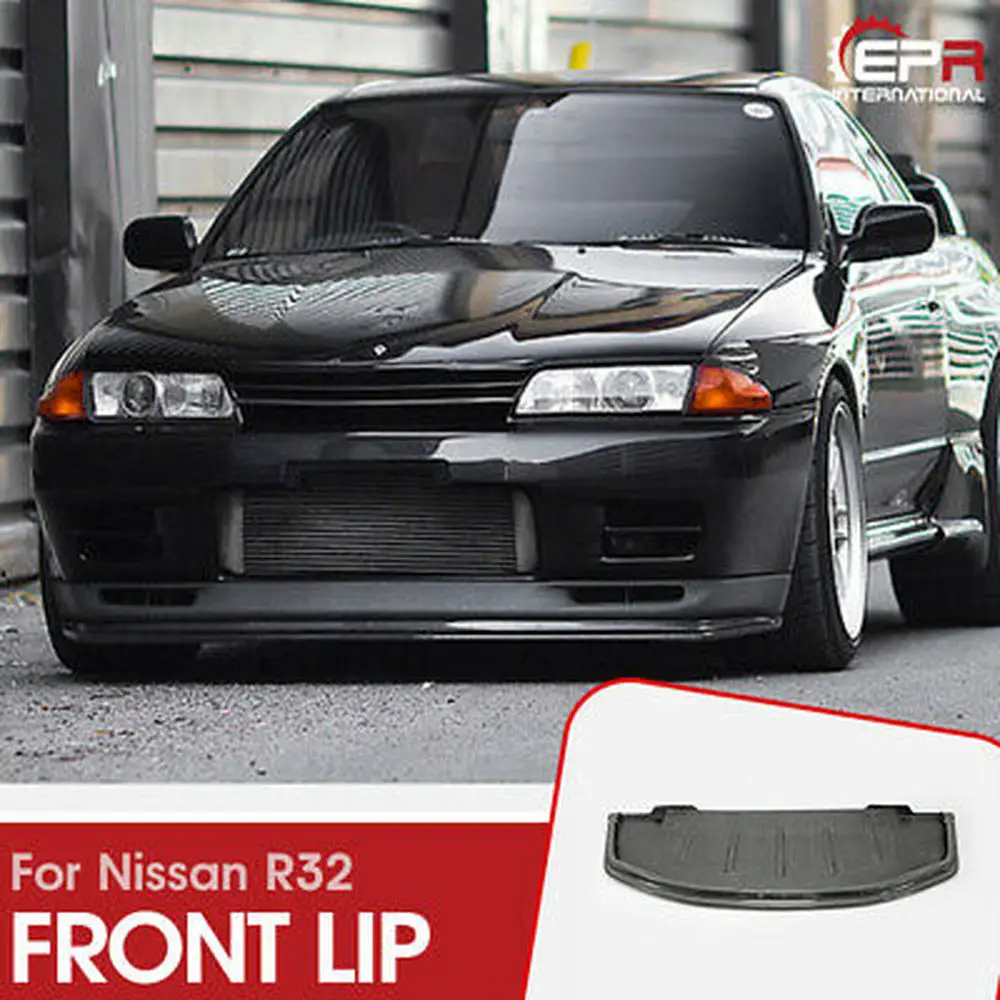 AB Style Carbon Fiber Front Bumper Lip Exterior kit For Nissan R32 Skyline GTR (Will fit on standard for GTR front bumper only)