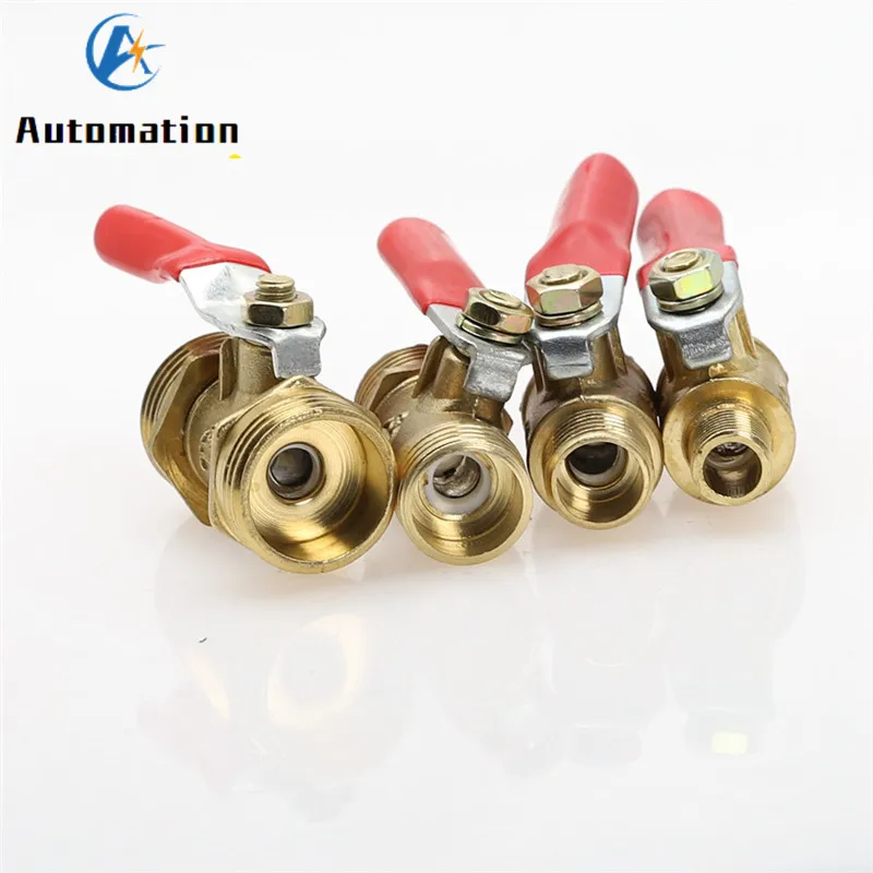 Mini válvula pneumática de 1/4 "3/8" 1/2 "bsp, rosca macho, válvula de esfera, conector de bronze, adaptador de acoplador de cobre, água, ar,