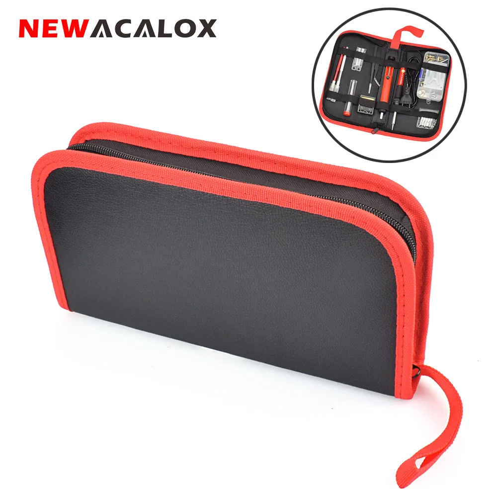 NEWACALOX Mini Storage Tool Bag PU Material Used for Storing Pliers, Soldering Iron, Welding Accessories, Hardware Tools Kits