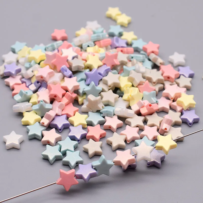 10mm Plastic Acrylic Beads Sugar Clouds Beads Effect Five-pointed star shape Loose Spacer Beads For Jewelry Making Craft DIY