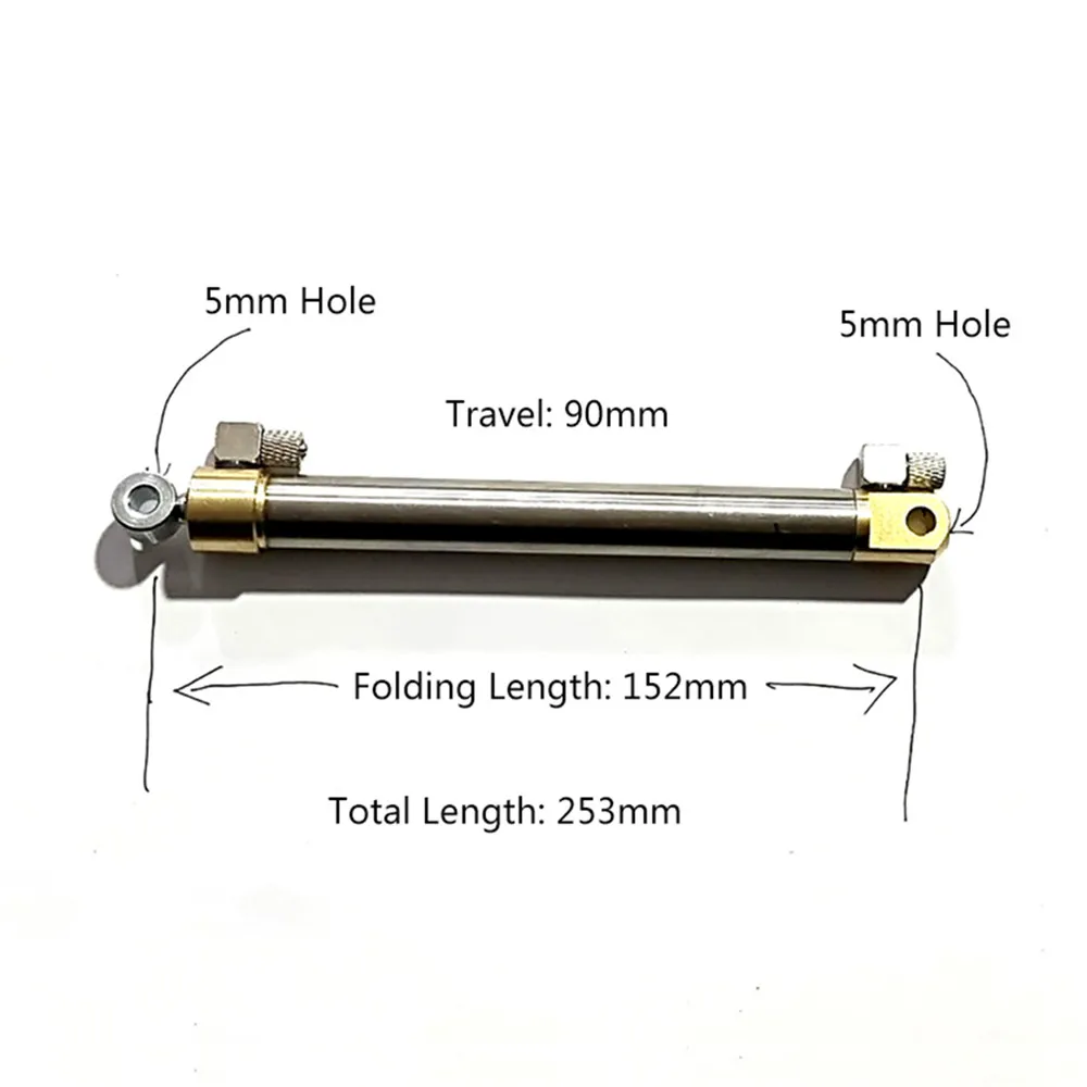 Hydraulic Cylinder Miniature Oil Cylinder 55MM/75MM/90MM Stroke Travel for RC Excavator Bulldozer Miniature Industry Equipment