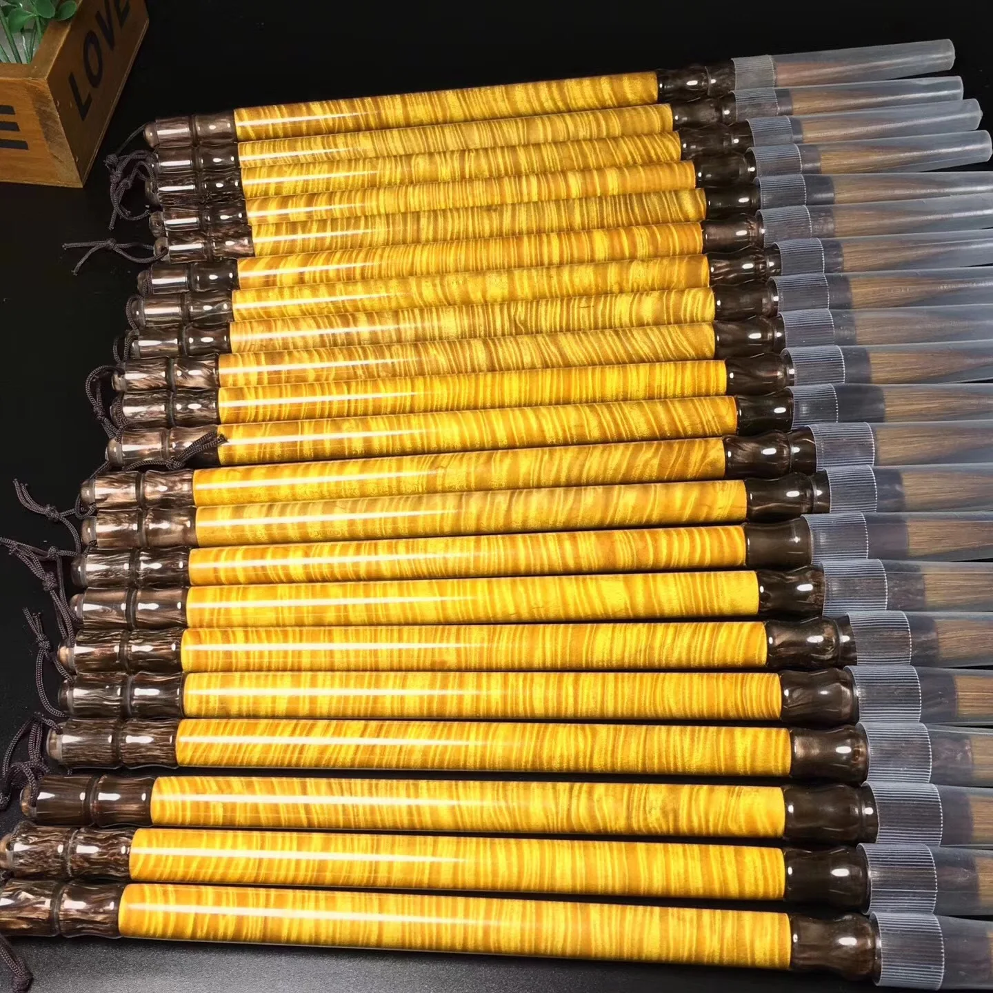 Pennello nanmu bordato in oro calligrafia forniture sala quattro tesori ramo acido insegnanti e studenti pennello da allenamento regali aziendali