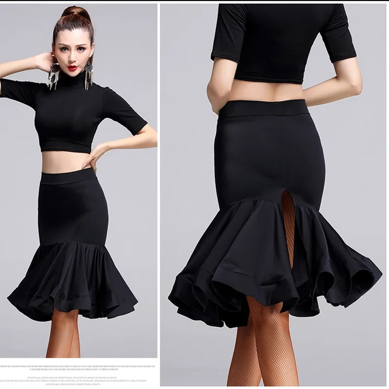 Fashion Ballroom Woman Latin Dance Skirt Top Selling Sexy Tango Samba Cha    for Women robe danse latine femme