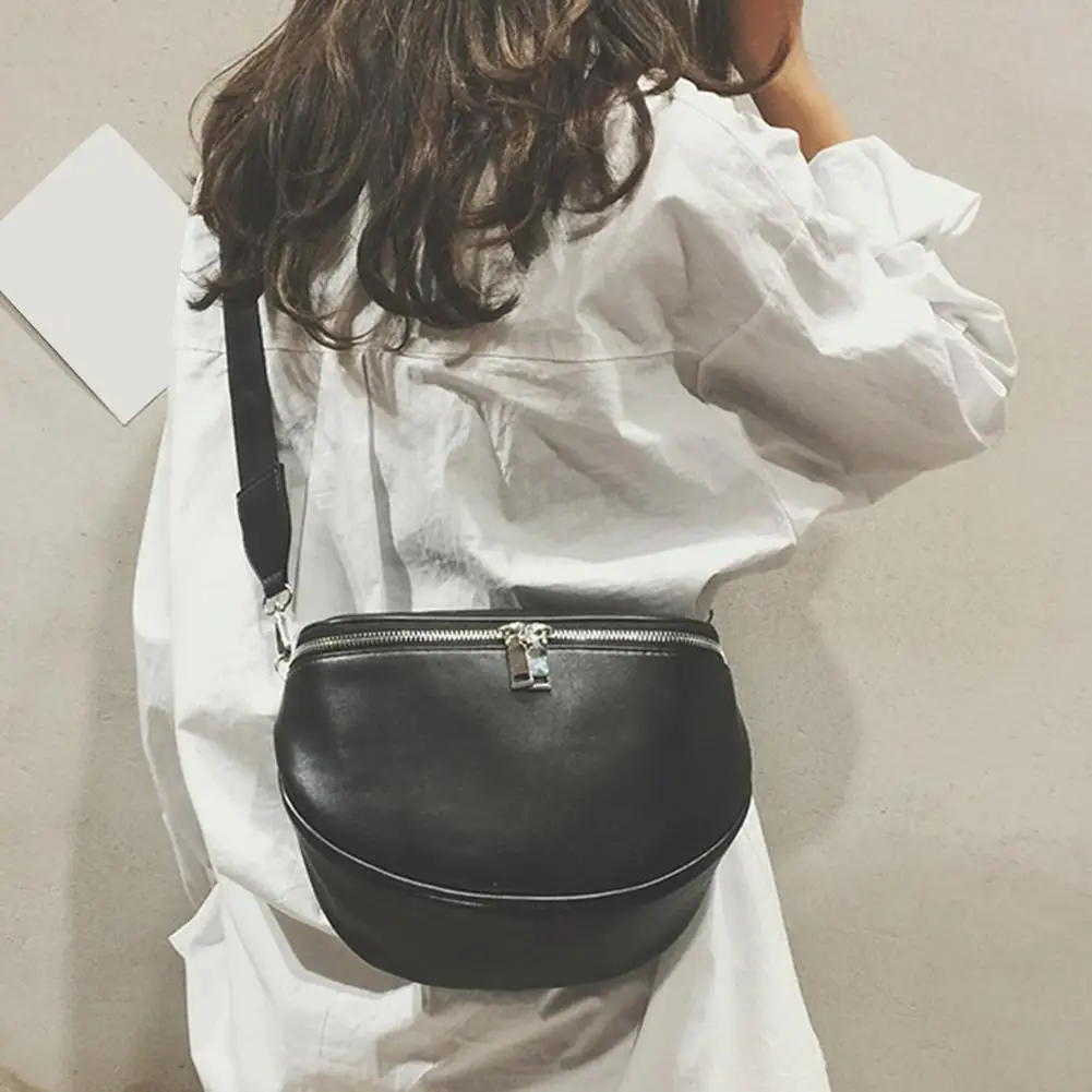 Shoulder Bag women Fashion Women Solid Faux Leather Zipper Small Crossbody Shoulder Shell Bag Female Faux Leather Shoulder Bag