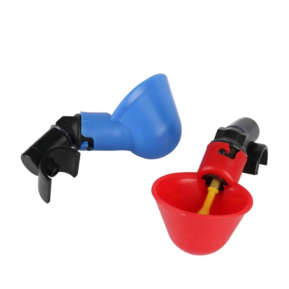 

Chicken Drinking Cups with Fasten Buckle Chicken Feeding Cup DN20 Pipe Connector Farm Animal Poultry Drinker 50 Sets Blue/Red