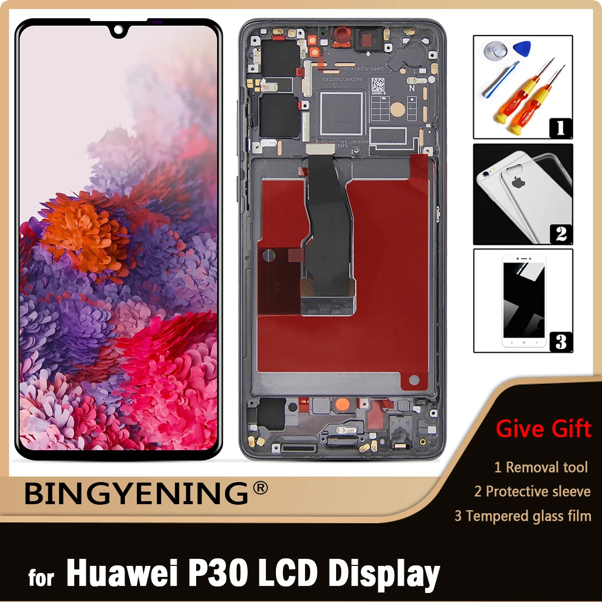 

Super AMOLED For HUAWEI P30 LCD ELE-L29 ELE-L09 ELE-AL00 Display Touch Screen Digitizer Replacement Parts For Huawei P30 Screen