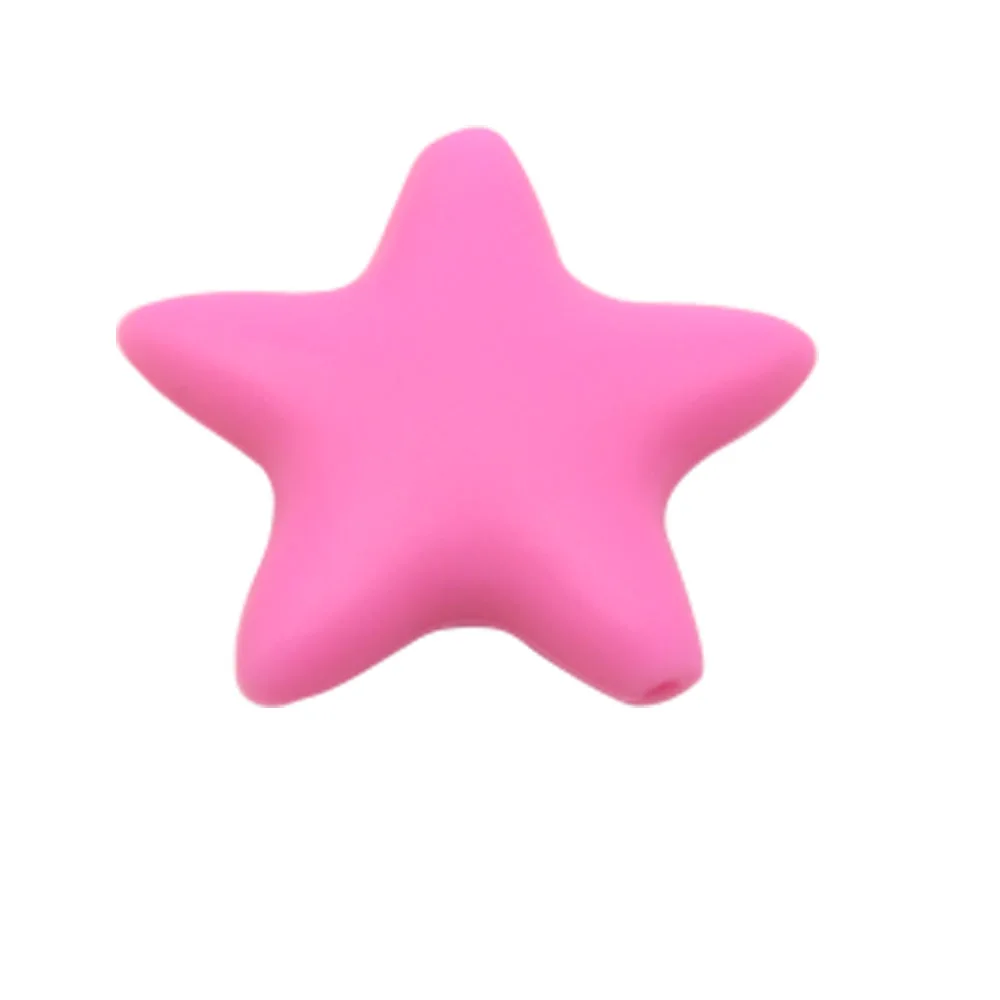 10PCS Stars Silicone Beads 12Colors Baby Teethers Food Grade Baby Teething Toys Pacifier Chain Necklace Silicone Beads