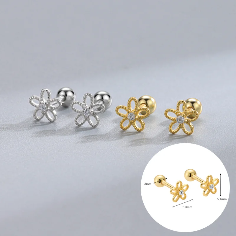 WANTME Bạc 925 Đơn Giản Rainbow Bướm Đính Đá Zircon Đính Hạt Xuyên Bông Tai Nữ Sang Trọng Đảng Phụ Kiện Trang Sức