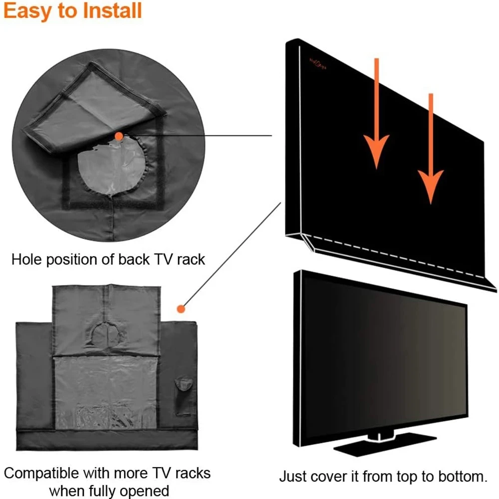 Weatherproof Dust-proof Outdoor TV Cover Beige 32\