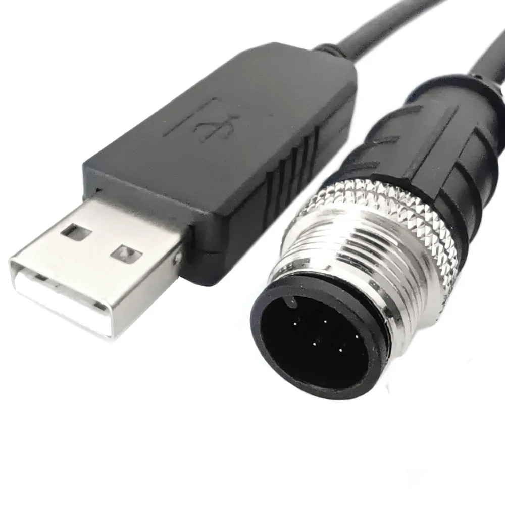 FTDI USB RS232 to M12 8 pin Male Serial Adapter Cable for Sensors Configuration Cfg Cable