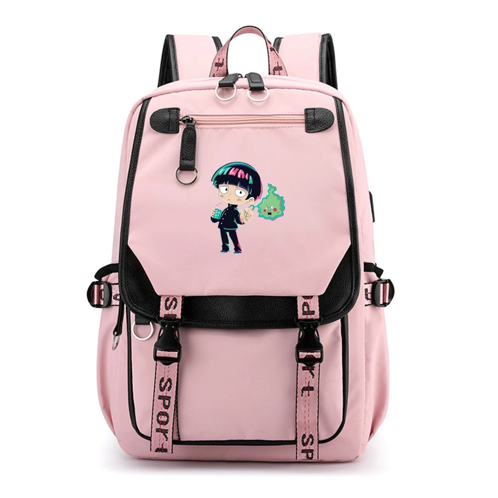 Mob Psycho 100 Anime School Bags Mobu Saiko Hyaku Bookbag Girls Kawaii Travel Backpack Large Laptop Bagpack Mochila Feminina