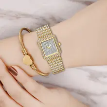Luxury Diamond Square Watch for Women #6