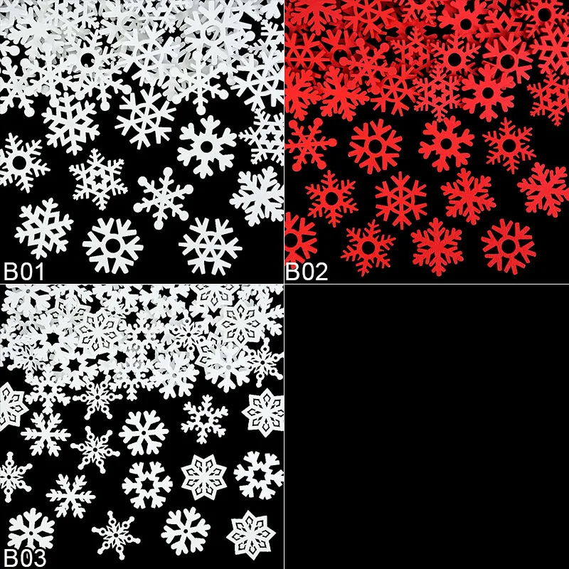 50pc 35mm Mix Shape Wooden White Snowflakes Christmas Decor Xmas Wood Pendants Ornament for Home New Year Christmas Decorations