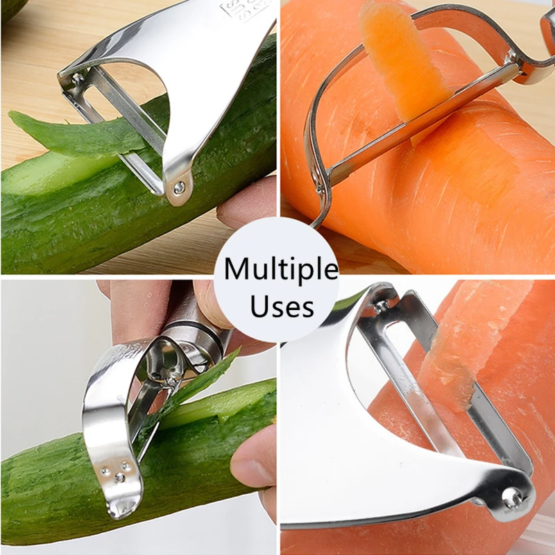 2 Styles Creative Fruit Vegetable Peeler Stainless Steel Potato Cucumber Peeling Knife Sharp Scraper Planer Home Kitchen Gadgets