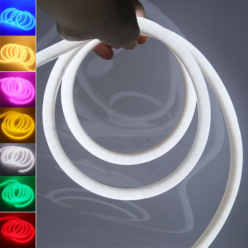 

Neon Strip 220V Waterproof 360 Degree Round 14mm White / Warm White /Red / Blue / Green / Pink 2835 120 Leds/m Strip Light