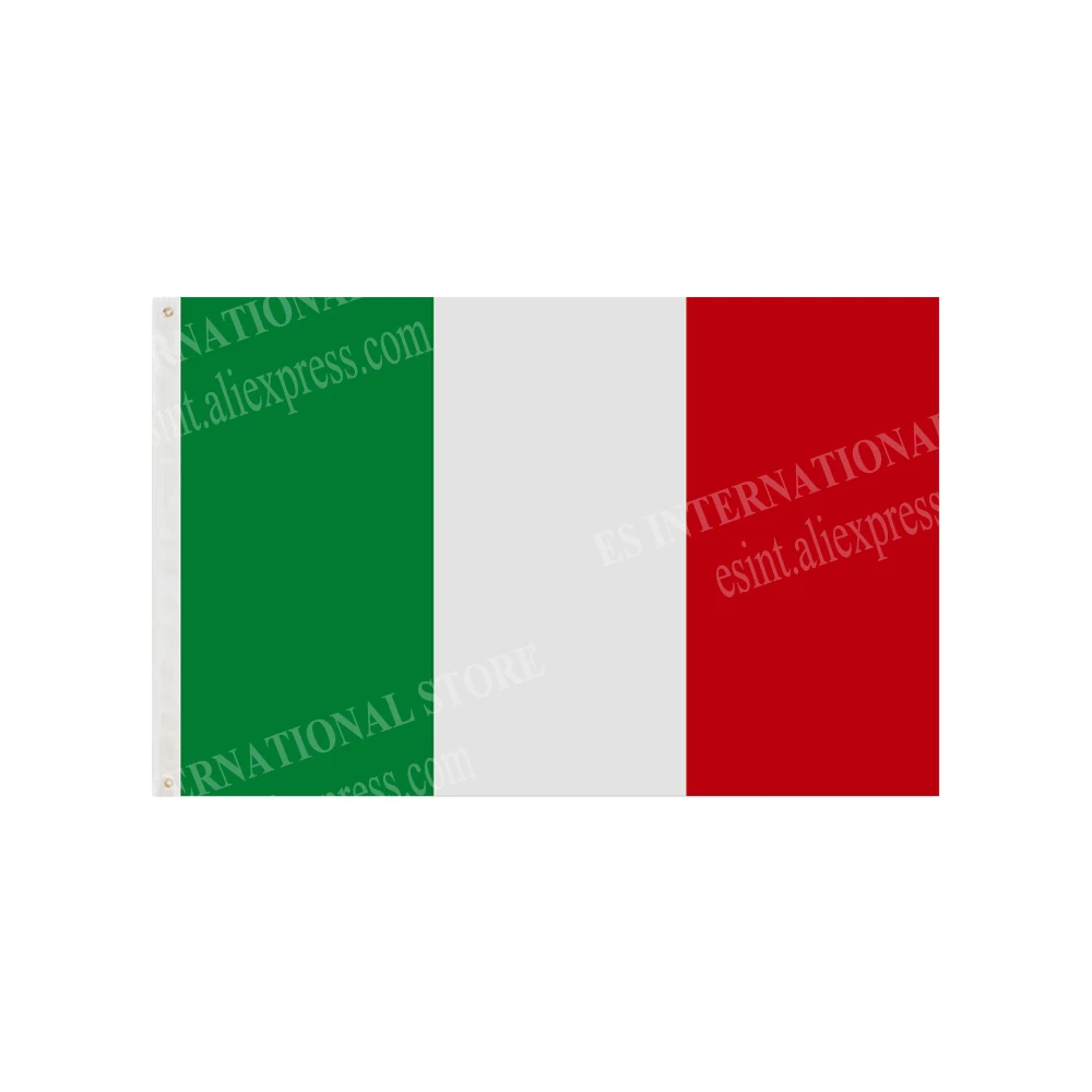 Italy Flag National Graphic Custom Printed Hanging Banner Design Outdoor Advertising Decoration Polyester Shaft Cover Grommets