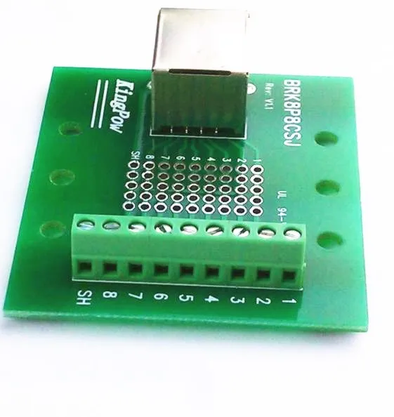 Rj45 8p8c placa de fuga rj45 jaques rj45 para terminal bloco adaptador c45 trilho suporte porto de comutação terminal brk8p8csj pinboard