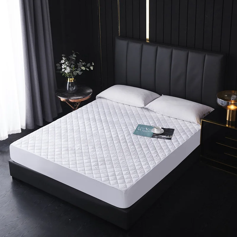 Thicken Waterproof Mattress Cover Warm Soft Mattress Protector King Queen Bed Fitted Solid Sheet Embossed Mattress Protector