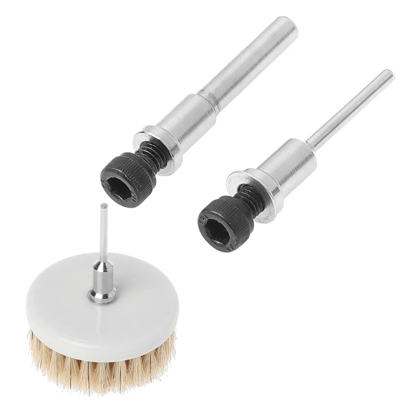 60mm White Soft Drill Powered Brush Head For Cleaning Car Carpet Bath Fabric New 3mm 6mm Stainless Steel Rod