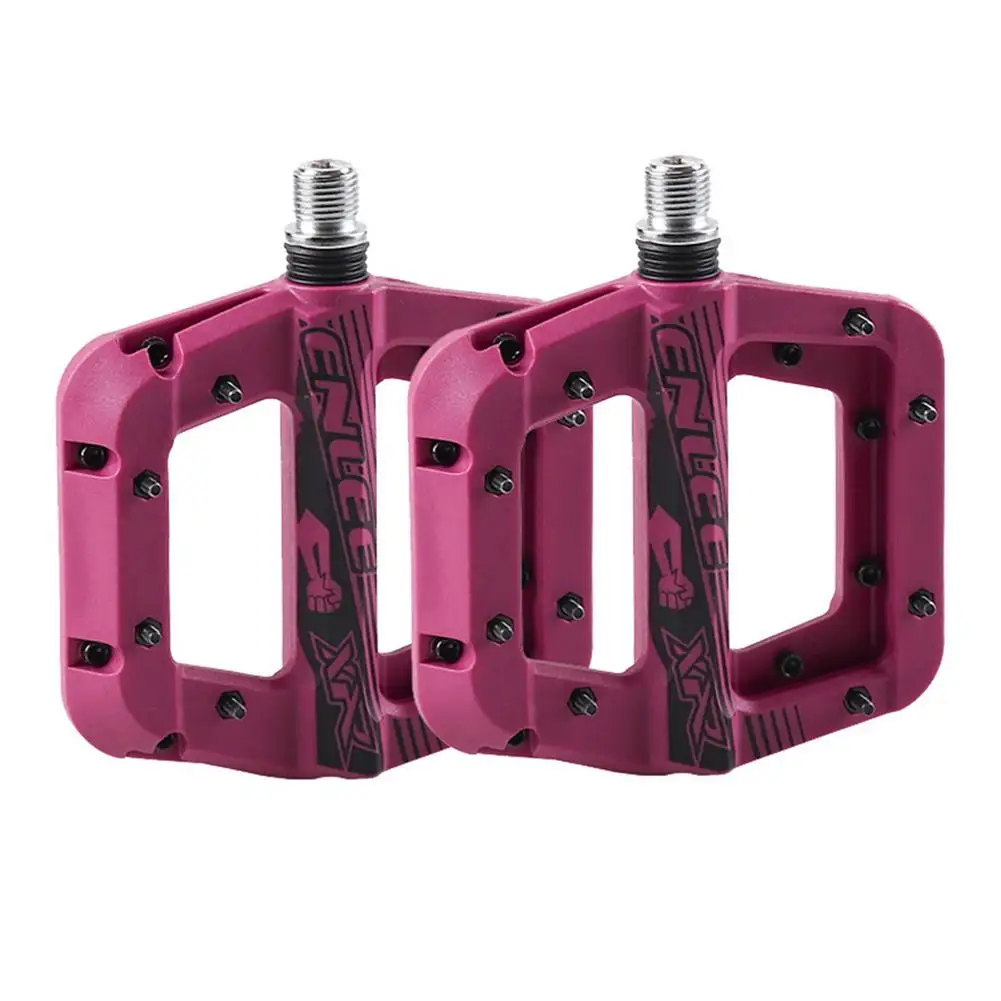 Lightweight Nonslip 9/16 Inch Bike Pedals Beautiful Smooth Nylon Fiber Mountain Bicycle Pedal Wear-Resistant Mtb Pedals Pedales