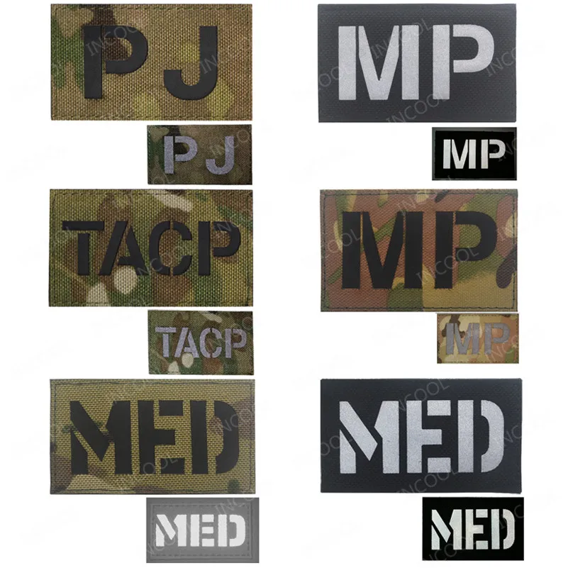 Infrared IR Reflective Patch TACP MP K9 FIRE MEDIC Decorative Patches Biker Armband Patch For Clothing Backpack