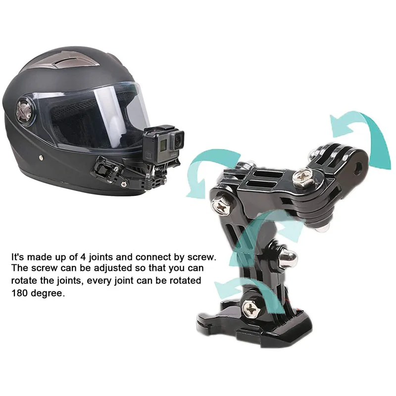 مجموعة ملحقات جبل الذقن لخوذة دراجة نارية لبطل Gopro ، كاميرا حركة سوداء ، SJCAM ، EKEN H9 ، AKASO ، 13 ، 12 ، 11 ، 10 ، 9 ، 8 ، 7 ، 6 ، 5 ، 4 ماكس