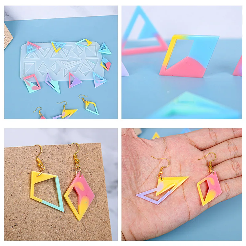 Epoxy Resin Mold Rhombus Triangle Earring Silicone Mold Geometric Earrings Jewelry Tools Jewelry Accessories