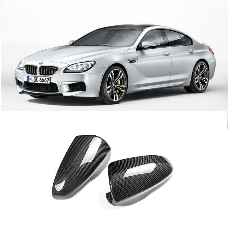 Fit For BMW M6 F06 F12 F13 2012-18 Real Carbon Fiber Car Door Side Mirror Cover Caps Add On Style