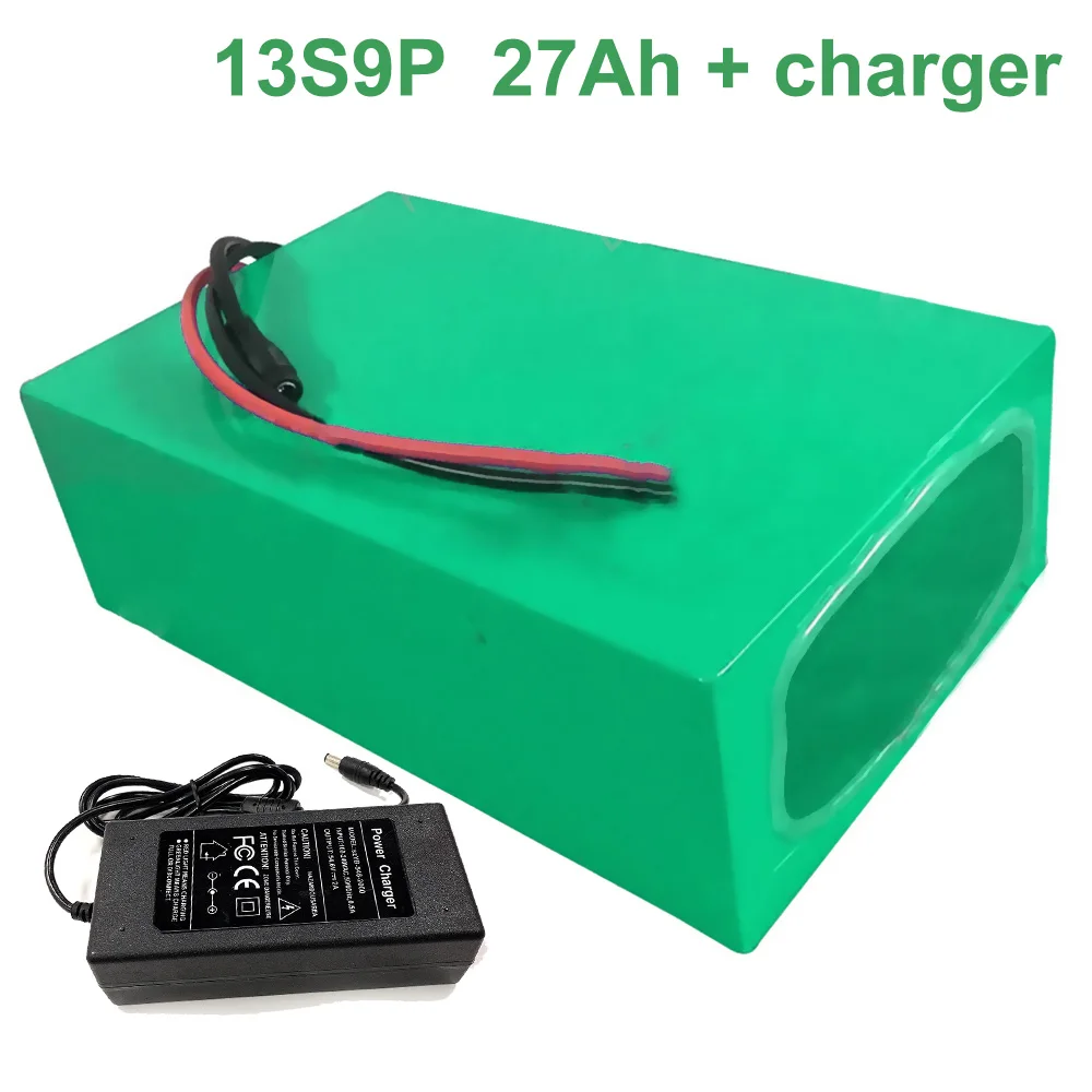 

With charger 48V 27Ah 13S9P 18650 Li-ion Battery Pack E-Bike Ebike electric bicycle 255*175*70mm Accept customization
