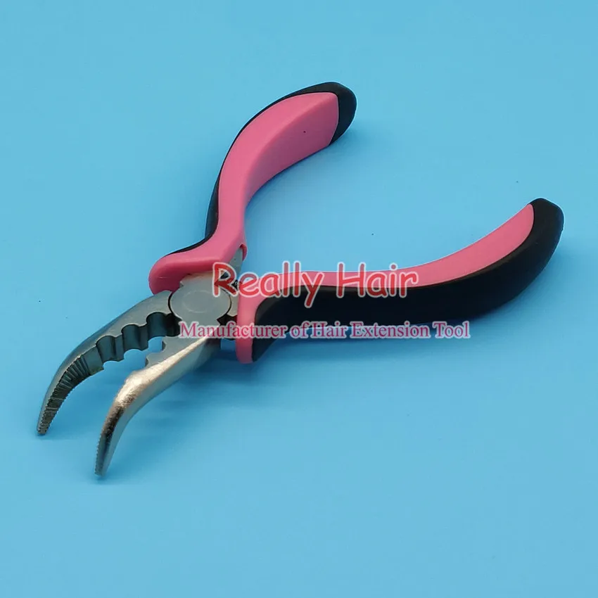 Hair Plier Professional Tool for Pre-bond Hair Extensions Hair Extension Plier Pink And Black Handle 1Pcs per lot