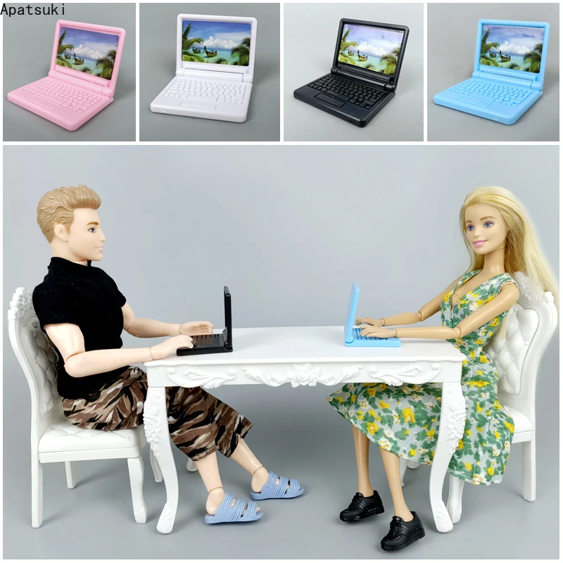 

1:6 Dollhouse Miniature Modern Computer Desktop For Barbie Doll Decoration Accessories Kids Toy Christmas Gift Toys