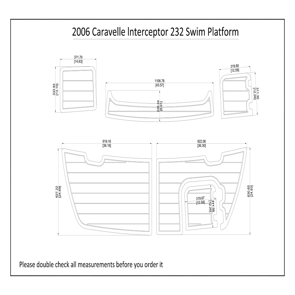 2006 Caravelle lnterceptor 232 Swim Platform Cockpit Boat EVA Faux Foam Teak Deck Floor Pad ZY