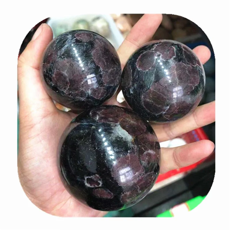 

Natural Quartz Healing Crystals Sphere Ball Astrophyllite Garnet Crystal Ball For Home Decoration