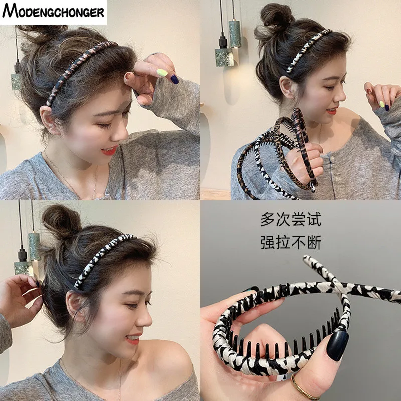 New Fashion Headbands Anti-slip Hair Hoop With Teeth Hair Elastic Band Headwear Hairbands For Women Girls Hair Accessories Hot