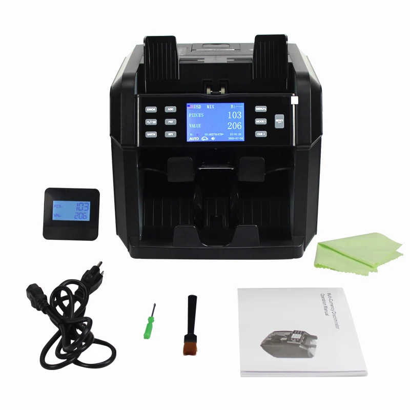 xindabill 2 CIS Fake Money Detector Counting Machine with printer for bank banknote detecting machine bill counter USD/PUR/EURO