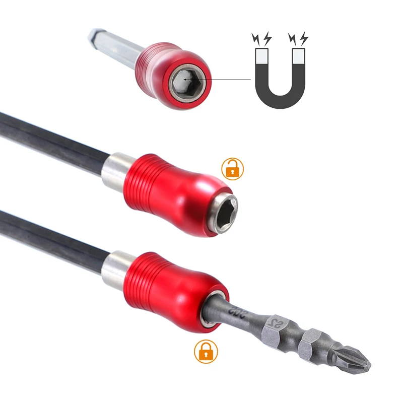 1/4'' Screwdriver Bit Holder Self-locking Magnetic Bit Holder Drill Bit Extension Bar for Power Tool