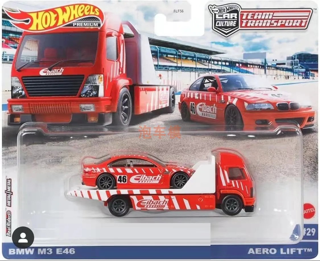 Hot Wheels Team Transport BMW M3 E46 & AERO LIFT Car Culture Real Riders Collection Metal Diecast Model Vehicles FLF56