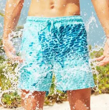 

2020 Color Changing Swim Shorts for Boys Bathing Suit Quick Dry Beach Swimming Trunks Water Hot Discoloration Board Shorts men