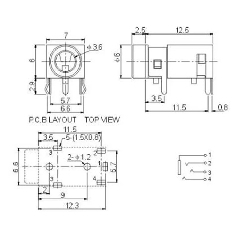 10 Chiếc PJ-322 DC Ổ Cắm Cổng Kết Nối Nguồn Điện Cung Cấp Nữ Điện Kết Nối Jack Cắm 5pin PJ322