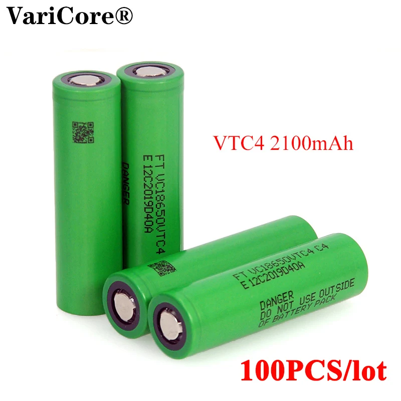 VariCore-Cigarettes électroniques, 100 d'origine, 100% V 3.6 VTC4 18650 mAh, batterie haute décharge 30A VC18650VTC4, 2100 pièces