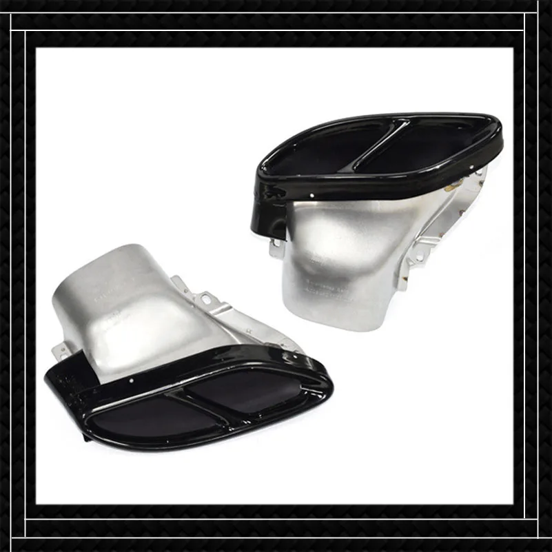 اكسسوارات السيارات خمار ماسورة العادم تلميح لمرسيدس بنز W212 W205 C180 C200 C260 GLC GLE الفولاذ الذيل الحلق الخلفي الفوهات #1