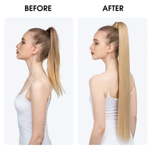 Synthetic Long Straight Horse Rabo Haarerweiterung, gefälschte Perückenclip, blonde Perücke, Pigtail -Überwindung, Lisa Pony Tail, 32 10 Hauptverkäufe Lisa Blonde Perücken - №7