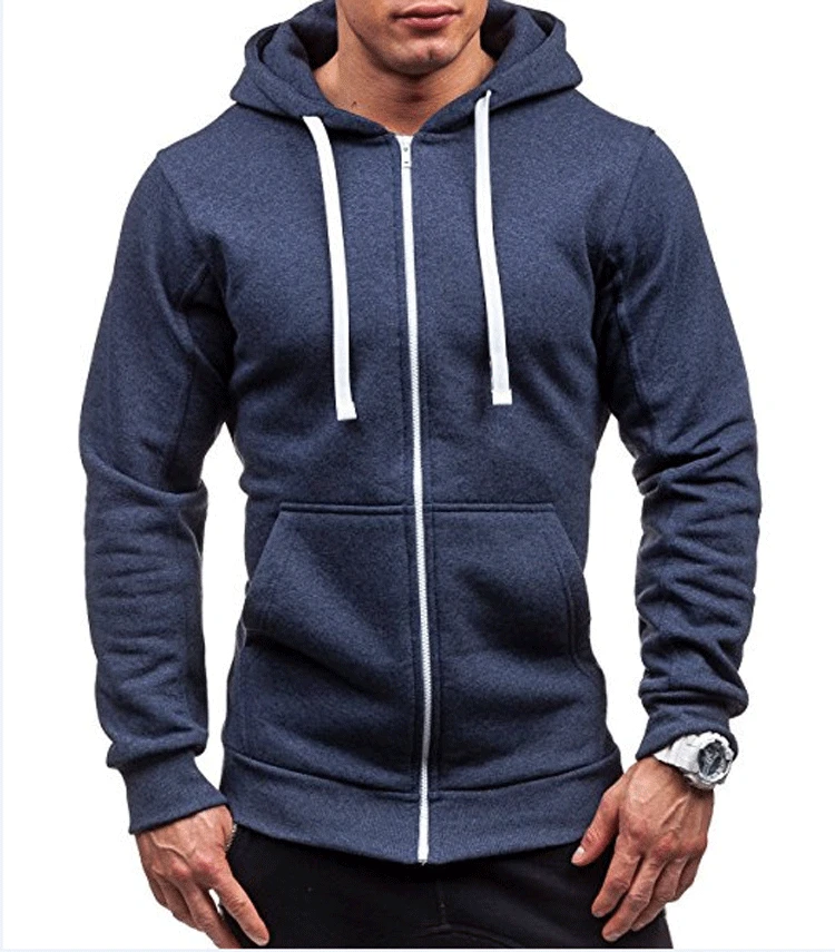 

Pop Hoodie Zipper Hoodie Jacket Men's Solid Color Cardigan Sweatshirt