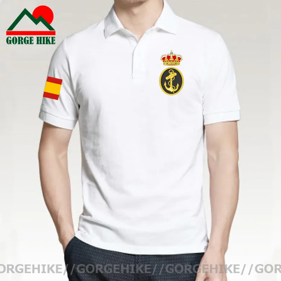 Kingdom of Spain Marines Espana ESP Spanish Spaniard country Short sleeve casual mens Polo Shirts fashion Sportswear Polo Shirt