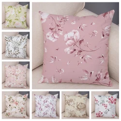 Nordic Style Colorful Rose Flower Pillow Case Plush Decor Patchwork Floral Plant Cushion Cover for Car Sofa Pillowcase 45*45cm