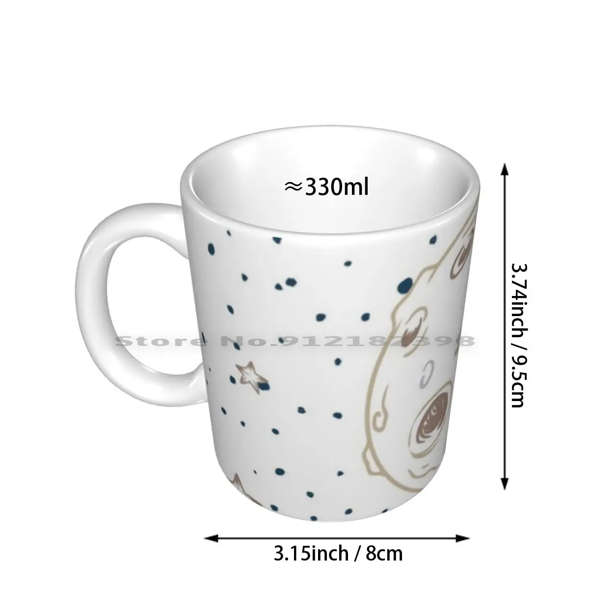 The Moon Ceramic Mugs Coffee Cups Milk Tea Mug Moon Luna The Moon Space Star Stella Stelle Spazio Pianeta Satellite Creative